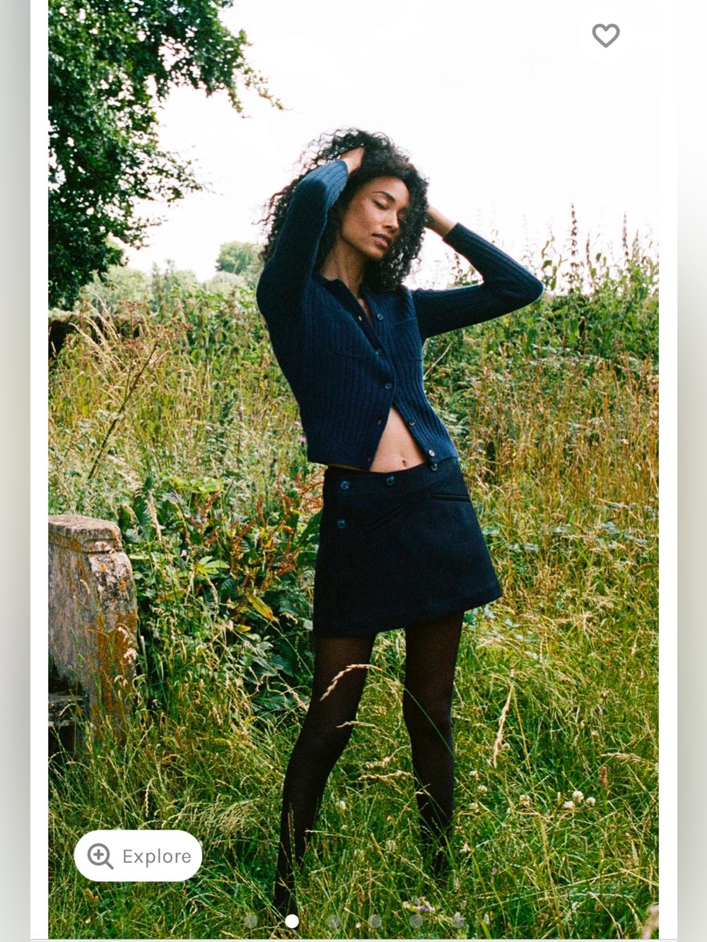 NWT Doen Raina skirt in navy blue wool